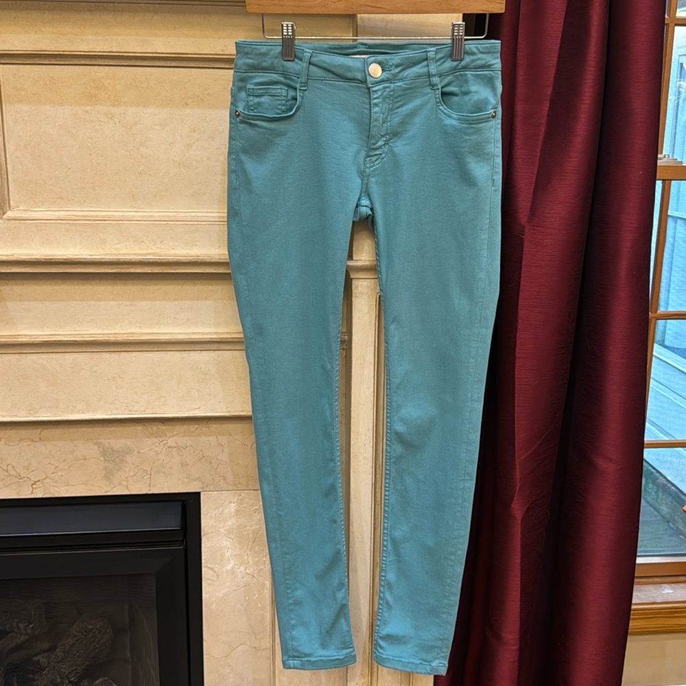 MAJE skinny aqua green jeans sz 40